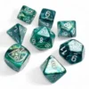 Kości Chessex - zestaw 7+1 kostek Lab Dice - Lustrous Neptune/grey