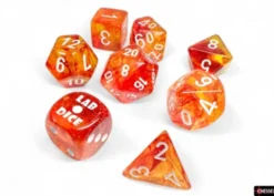Kości Chessex - zestaw 7+1 kostek Lab Dice - Nebula Molten/white Luminary