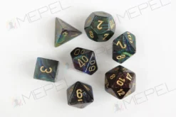 Kości Chessex - zestaw 7 kostek Lustrous Shadow/gold