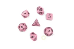 Kości Chessex - zestaw 7 kostek Opaque Pastel Pink/black