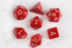 Kości Chessex - zestaw 7 kostek Opaque Red/white