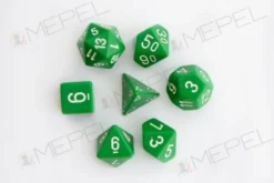 Kości Chessex - zestaw 7 kostek Opaque Green/white