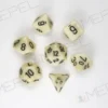 Kości Chessex - zestaw 7 kostek Opaque Ivory/black