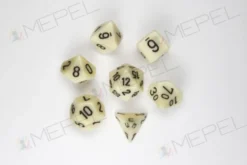 Kości Chessex - zestaw 7 kostek Opaque Ivory/black