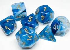 Kości Chessex - zestaw 7 kostek Phantom Teal/Gold