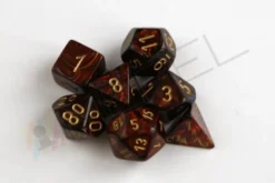 Kości Chessex - zestaw 7 kostek Scarab Blue Blood/gold