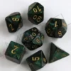 Kości Chessex - zestaw 7 kostek Scarab Jade/gold