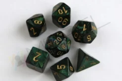 Kości Chessex - zestaw 7 kostek Scarab Jade/gold