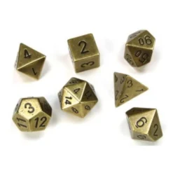 Kości Chessex - zestaw 7 kostek Solid Metal Old Brass