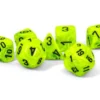 Kości Chessex - zestaw 7 kostek Vortex Mega-hedral Bright Green/black