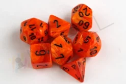 Kości Chessex - zestaw 7 kostek Vortex Orange/black