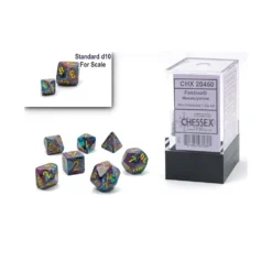 Kości Chessex - zestaw 7 mini kostek Festive Mosaic/yellow