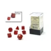 Kości Chessex - zestaw 7 mini kostek Glitter Ruby/gold