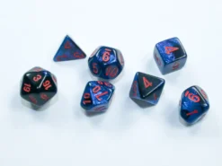 Kości Chessex - zestaw 7 mini kostek Gemini Black-Starlight/red