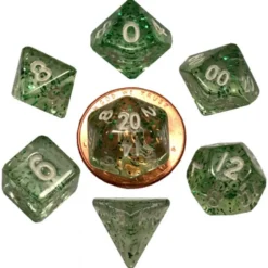 Kości Fanroll - zestaw 7 mini kostek Ethereal Green (10mm)