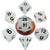 Kości Fanroll - zestaw 7 mini kostek Glow in the Dark Clear (10mm)