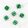 Kość/kostka do gry k6 16mm (oczka) - zielona (100 sztuk)
