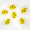 Kość/kostka do gry k10 (0-9) - żółta