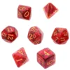 Komplet kości Rebel RPG - Gęsty rdzeń - Czerwone