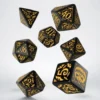 Komplet kości RPG Haloweenowych Huncwotów - Czarno-Świecące w ciemnościach