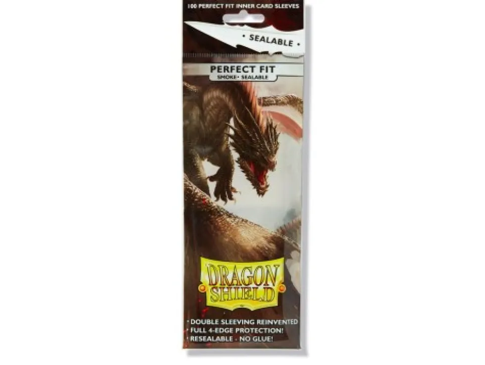Koszulki na karty Dragon Shield: Perfect Fit Sealable - Smoke 100 sztuk