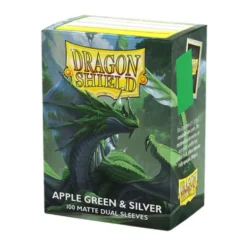 Koszulki na karty Dragon Shield: Matte Dual - Apple Green & Silver - 100 sztuk