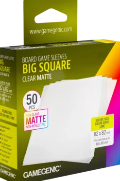 Koszulki na karty Gamegenic: Big Square (82x82 mm) - Clear Matte - 50 sztuk