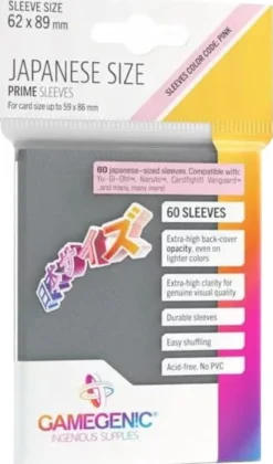 Koszulki na karty Gamegenic: Japanese Size Prime Sleeves (62x89 mm) - Gray - 60 sztuk