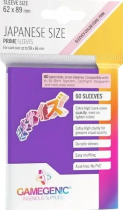 Koszulki na karty Gamegenic: Japanese Size Prime Sleeves (62x89 mm) - Orange - 60 sztuk