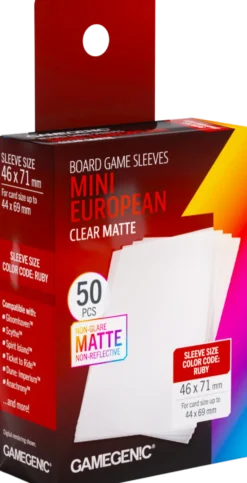 Koszulki na karty Gamegenic: Mini European (46x71 mm) - Clear Matte, 50 sztuk