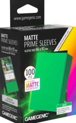 Koszulki na karty Gamegenic: Matte Prime Sleeves (66x91 mm) - Green - 100 sztuk