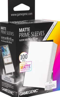 Koszulki na karty Gamegenic: Matte Prime Sleeves (66x91 mm) - White - 100 sztuk