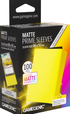 Koszulki na karty Gamegenic: Matte Prime Sleeves (66x91 mm) - Yellow - 100 sztuk