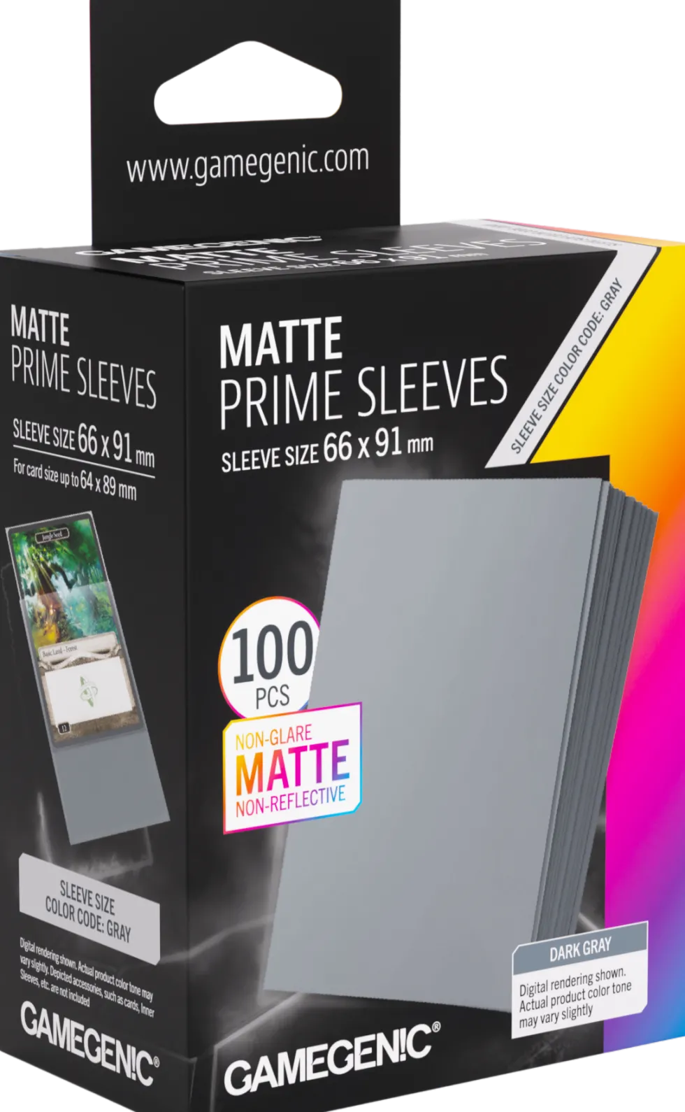 Koszulki na karty Gamegenic: Matte Prime Sleeves (66x91 mm) - Black - 100 sztuk