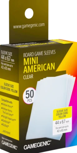 Koszulki na karty Gamegenic: Mini American (44x67 mm) - Clear - 50 sztuk