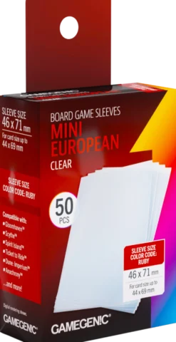 Koszulki na karty Gamegenic: Mini European (46x71 mm) - Clear - 50 sztuk