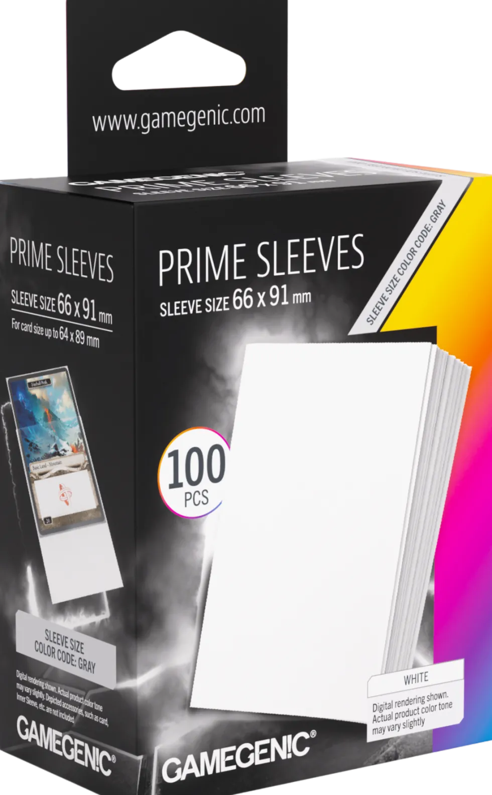 Koszulki na karty Gamegenic: Prime Sleeves (66x91 mm) - White - 100 sztuk