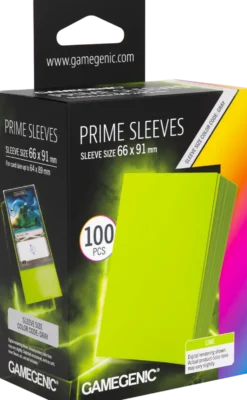 Koszulki na karty Gamegenic: Prime Sleeves (66x91 mm) - Lime - 100 sztuk