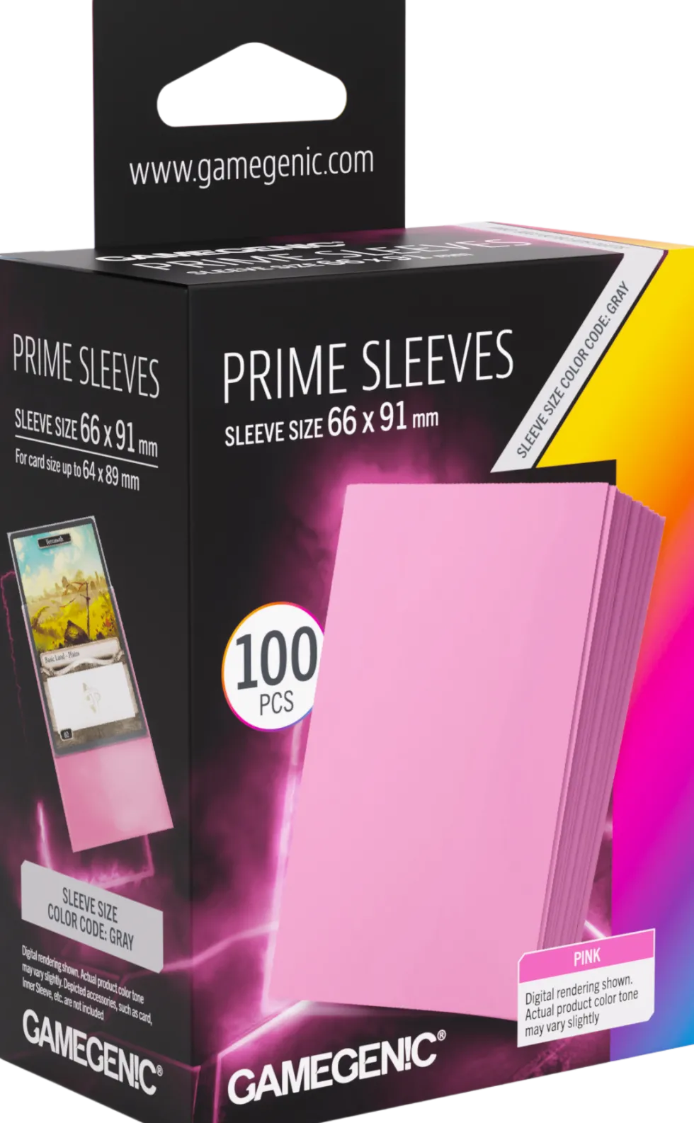 Koszulki na karty Gamegenic: Prime Sleeves (66x91 mm) - Pink - 100 sztuk