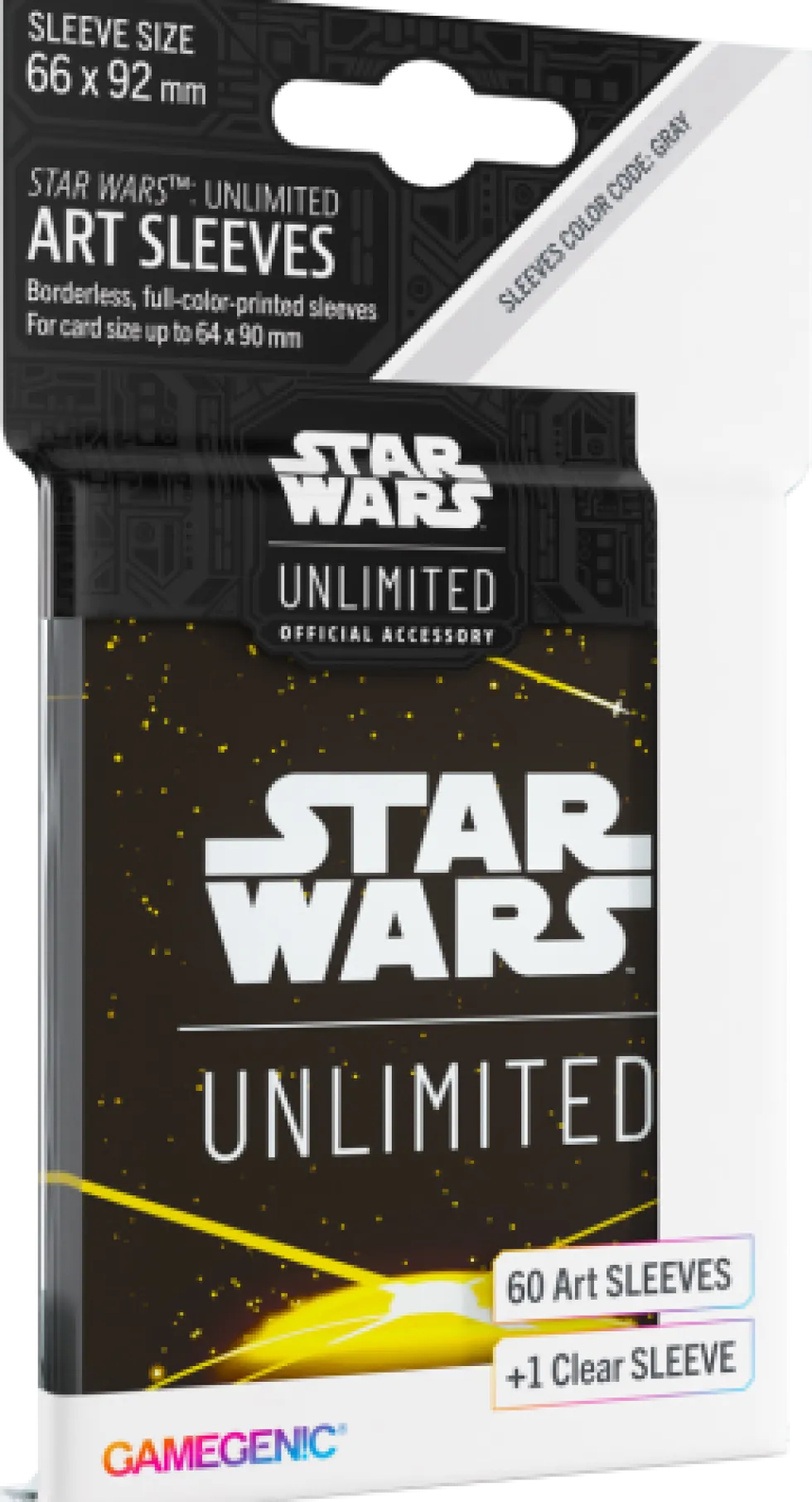 Koszulki na karty Gamegenic: Star Wars Unlimited - Art Back Yellow (66x92 mm) - 60 sztuk
