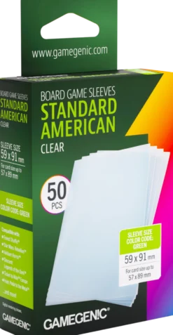Koszulki na karty Gamegenic: Standard American (59x91 mm) - Clear - 50 sztuk