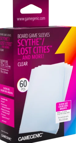 Koszulki na karty Gamegenic: Scythe/Lost Cities (72x112 mm) - Clear - 60 sztuk