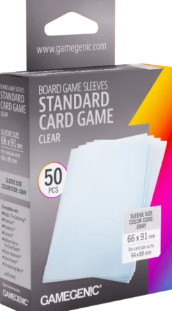 Koszulki na karty Gamegenic: Standard (66x91 mm) - Clear - 50 sztuk
