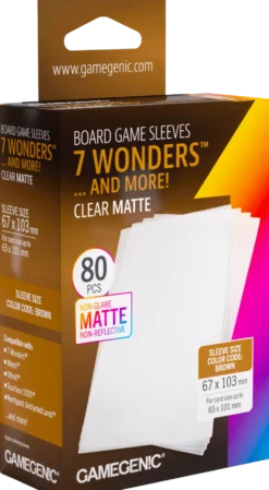 Koszulki na karty Gamegenic: 7 Wonders (67x103 mm) - Clear Matte - 80 sztuk