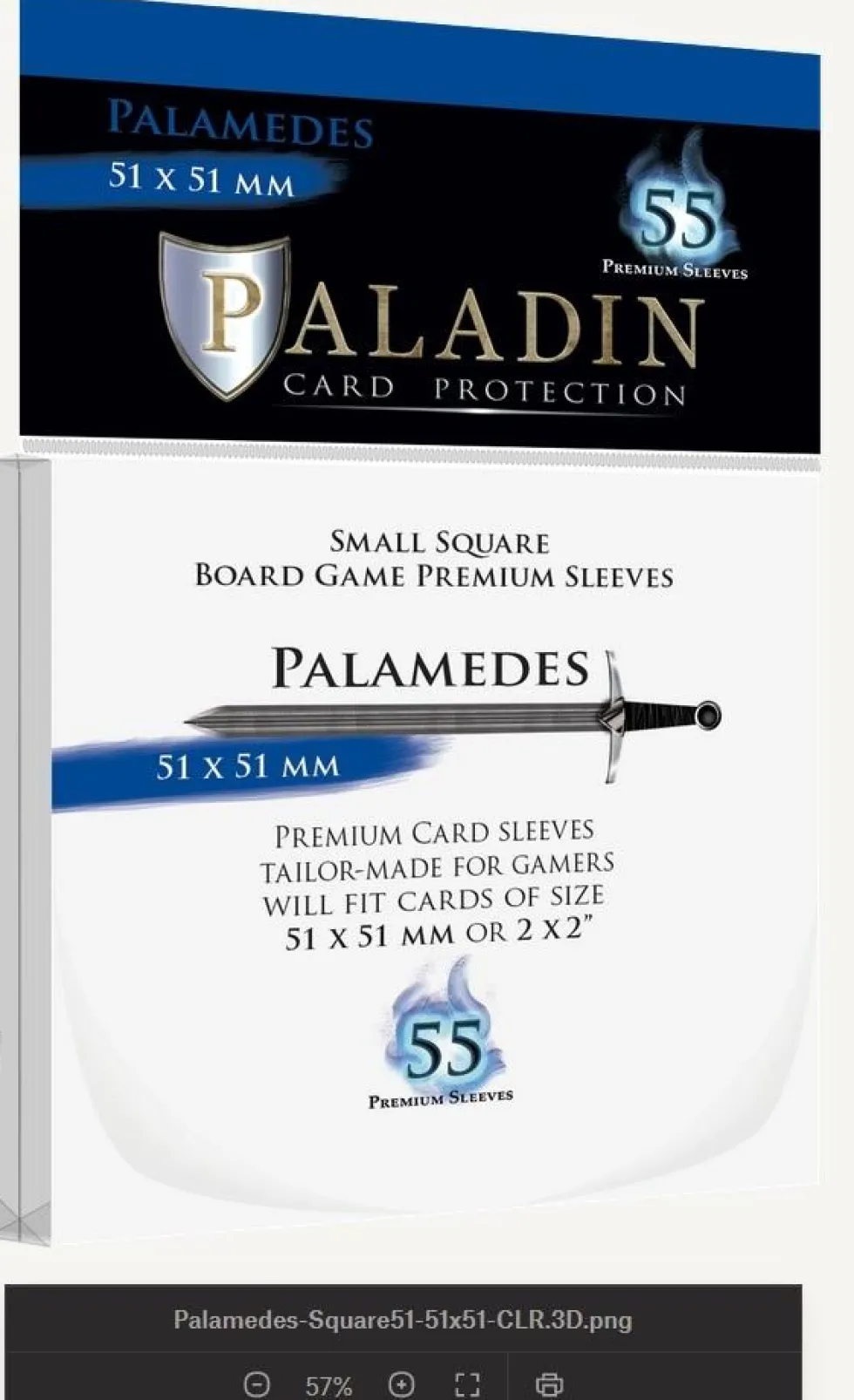 Koszulki na karty Paladin - Palamedes 51x51 mm