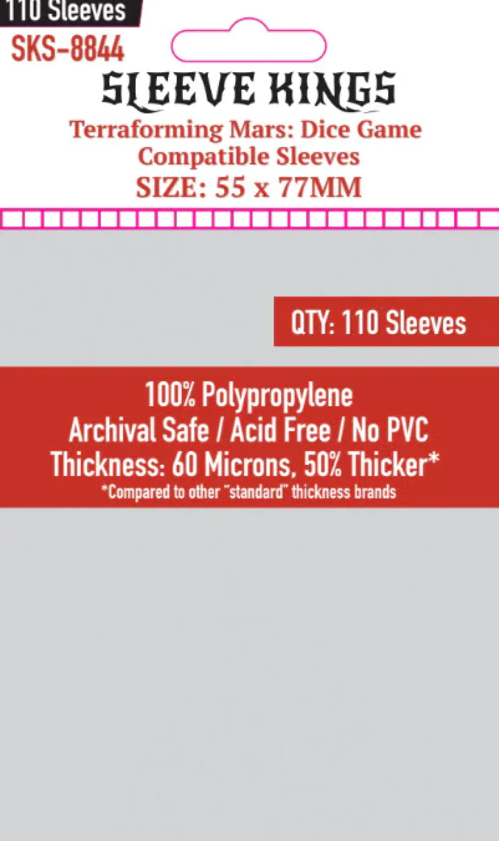 Koszulki na karty Sleeve Kings 55x77 mm 110 sztuk