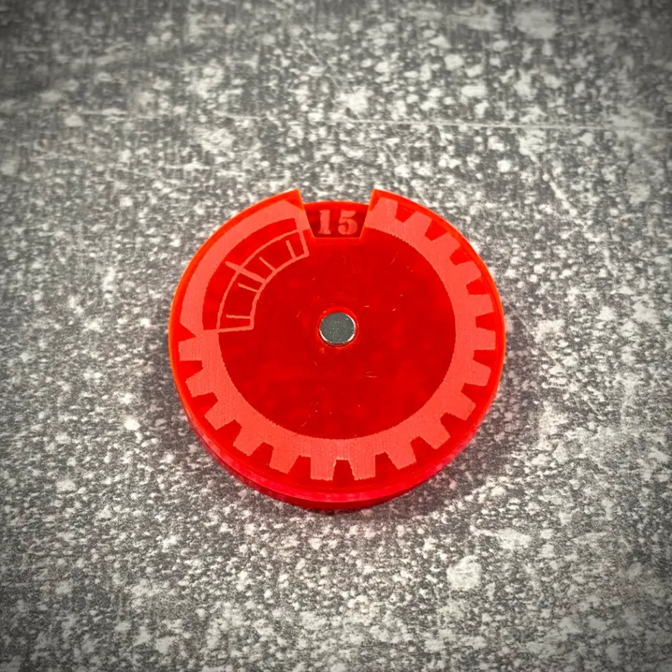 Licznik / dial do gier 1-15 - fluo czerwony