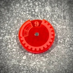 Licznik / dial do gier 0-9 - fluo czerowny