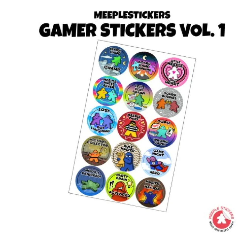 Meeple Stickers: zestaw Gamer Stickers Vol. 1