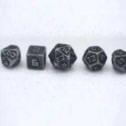 Mini Metal RPG Dice Set - Ancient Silver